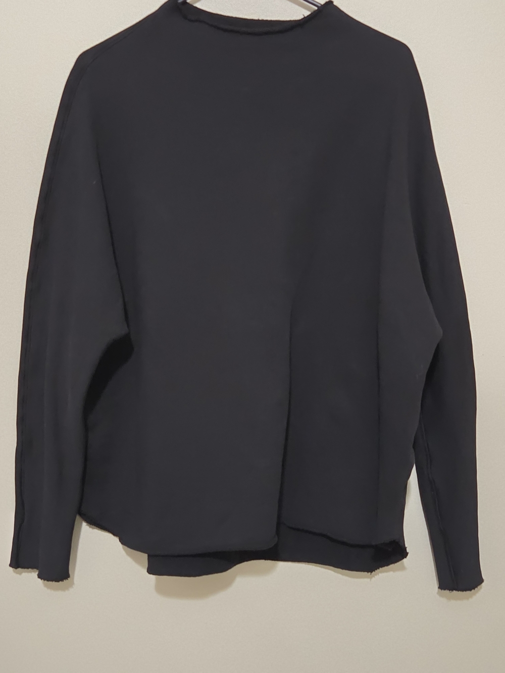 Frank & Eileen Tee Lab Effie Capelet Sweatshirt Black Raw Edge Size Small